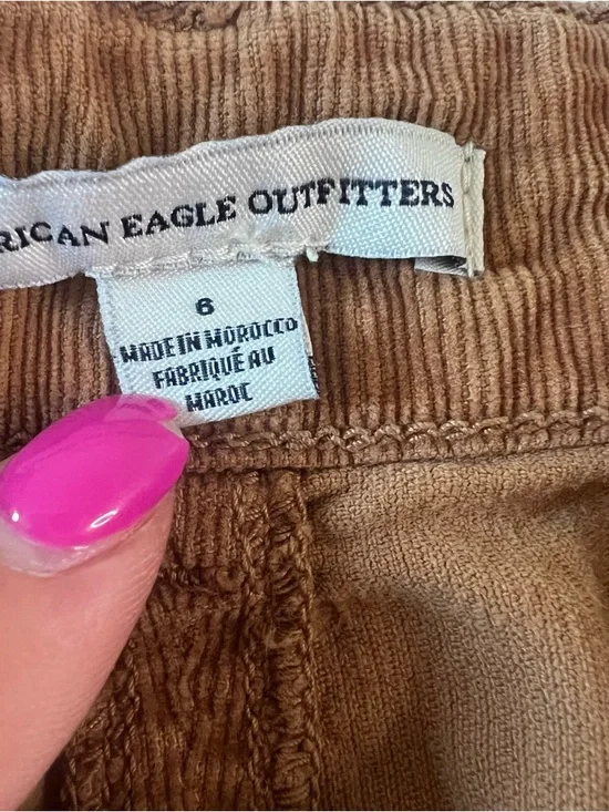 American Eagle Corduroy Button Front Mini Skirt Rust Orange Size 6 - Picture 3 of 4
